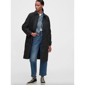 GAP Workforce Collection Mac Coat black trench waxed cotton coat